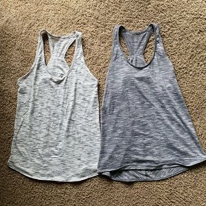 Lot of 2 Lululemon Essential Tanks Gray White